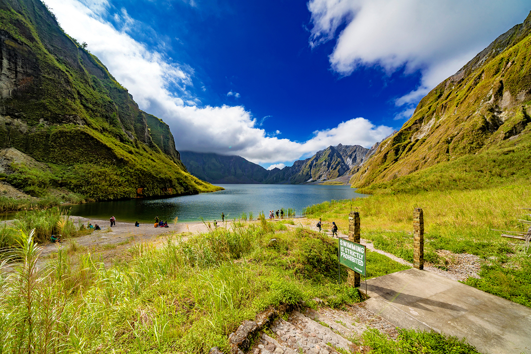 Hikers in Pinatubo Crater Lake